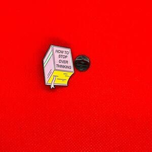 How to Stop Over Thinking Book Pin Brooch